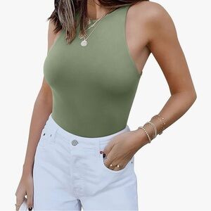 ReoRia Green Butsmooth Sleeveless Bodysuit